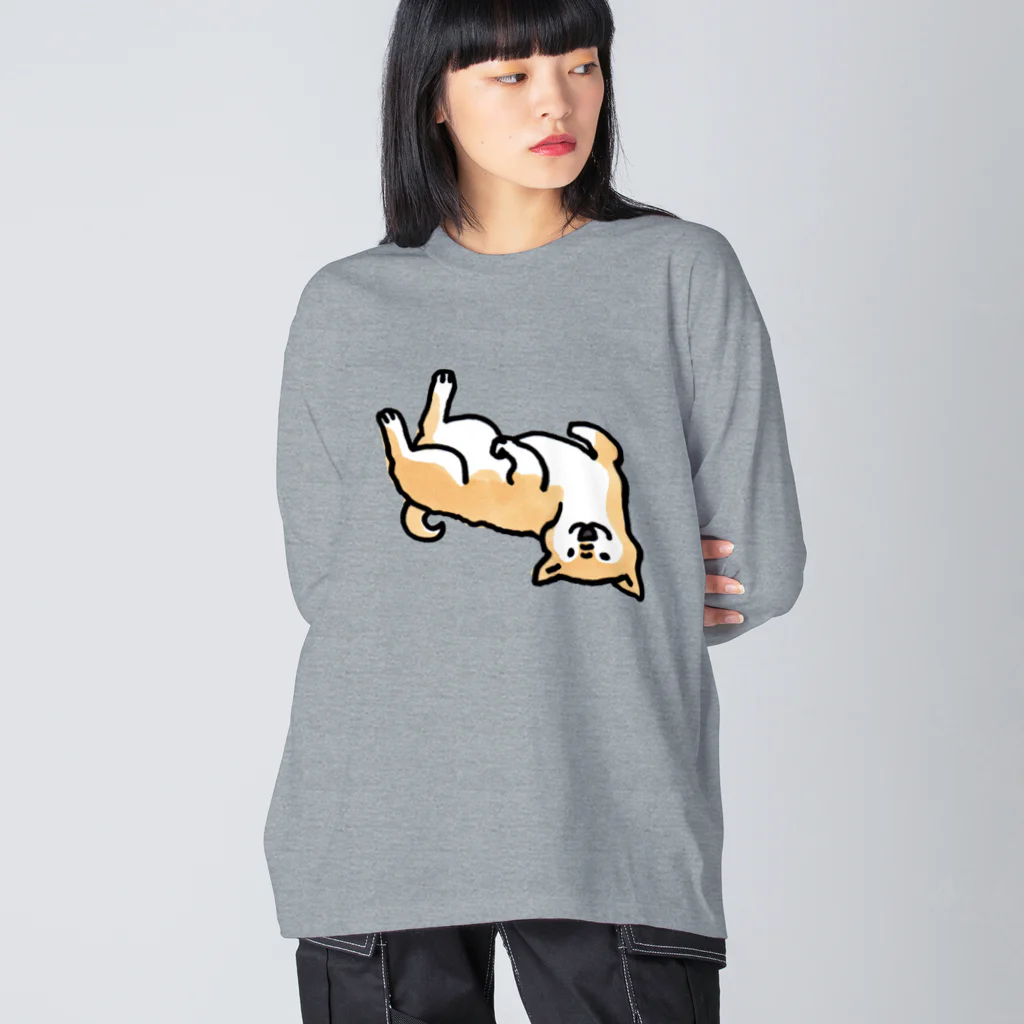 マイマイタケのころーん柴犬くん ビッグシルエットロングスリーブTシャツ