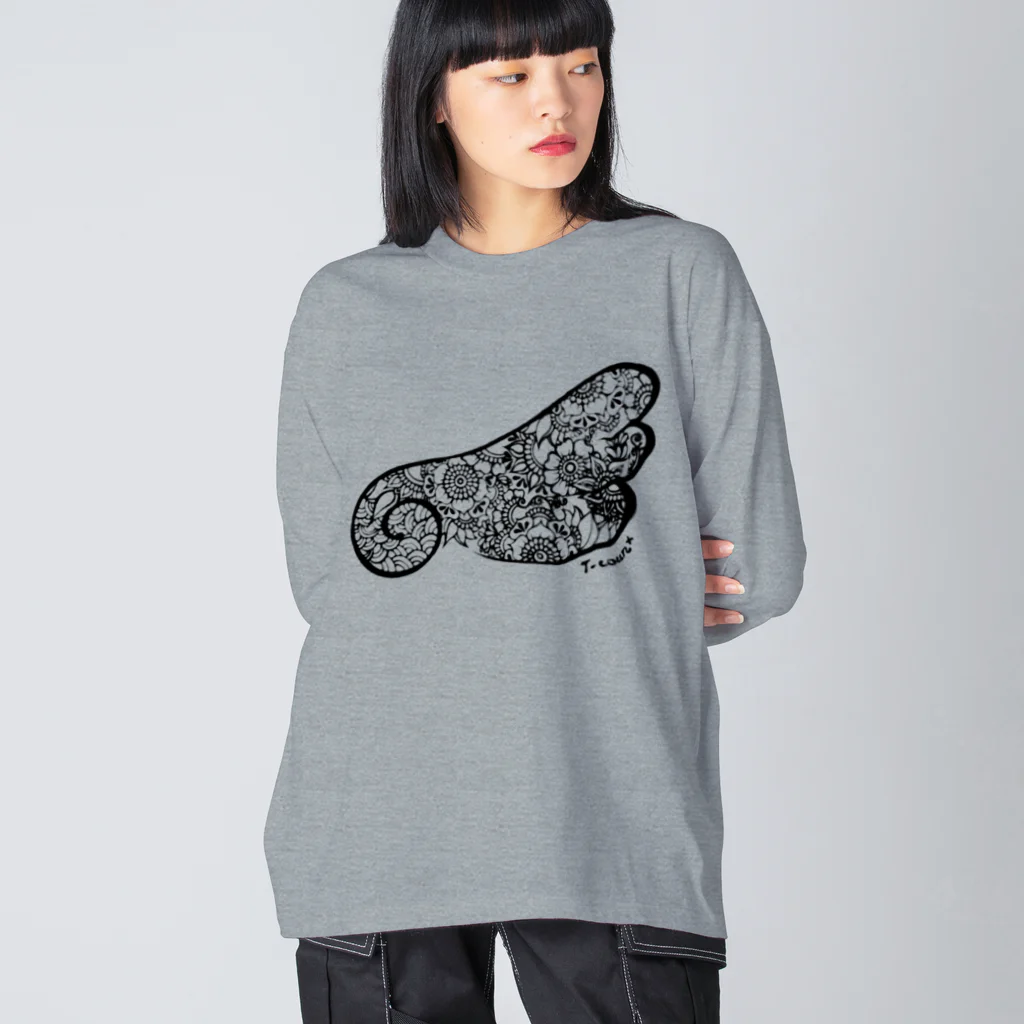 T-coun+ （ティーカン）のつばさふらわー Big Long Sleeve T-Shirt