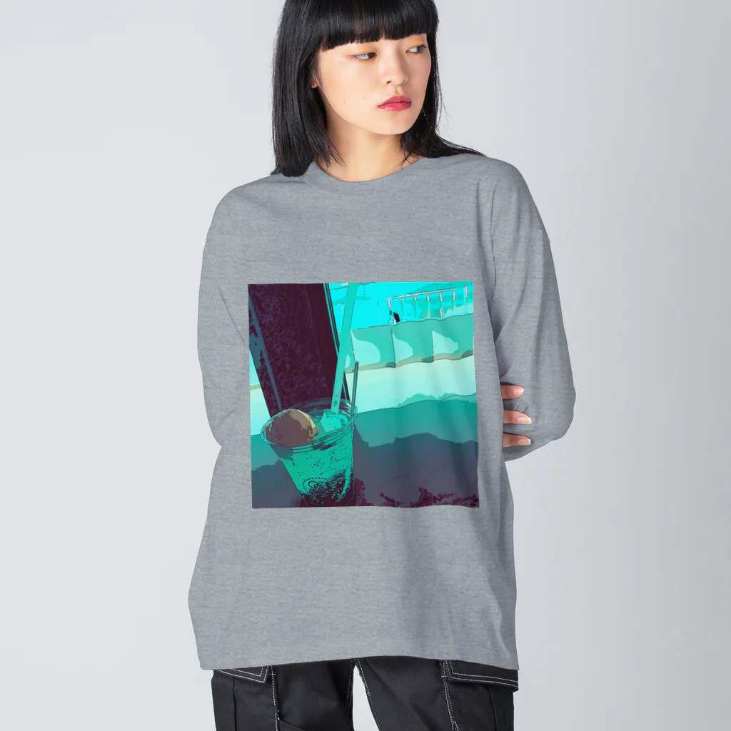 那須華蓮のSUZURIの水色。 Big Long Sleeve T-Shirt