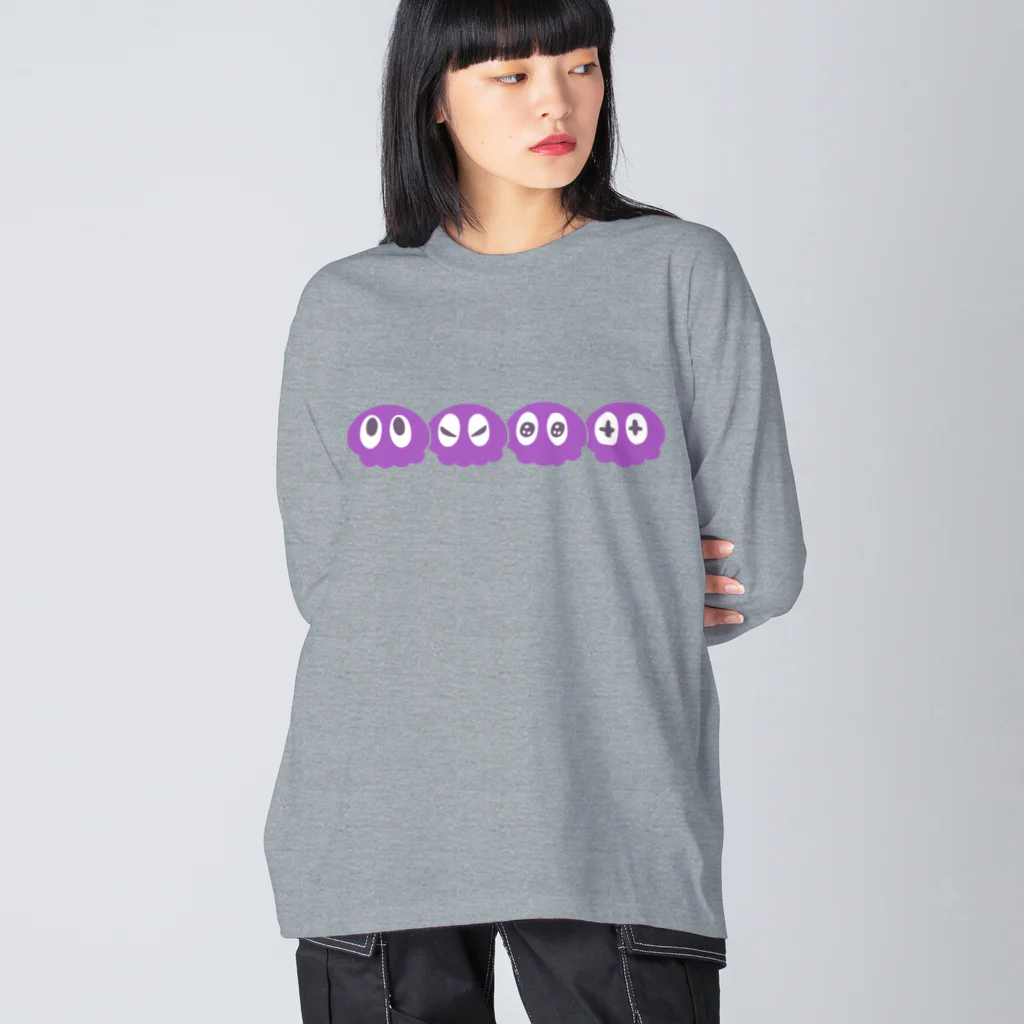 流星街くらげやのよんれんくらげ パープル Big Long Sleeve T-Shirt