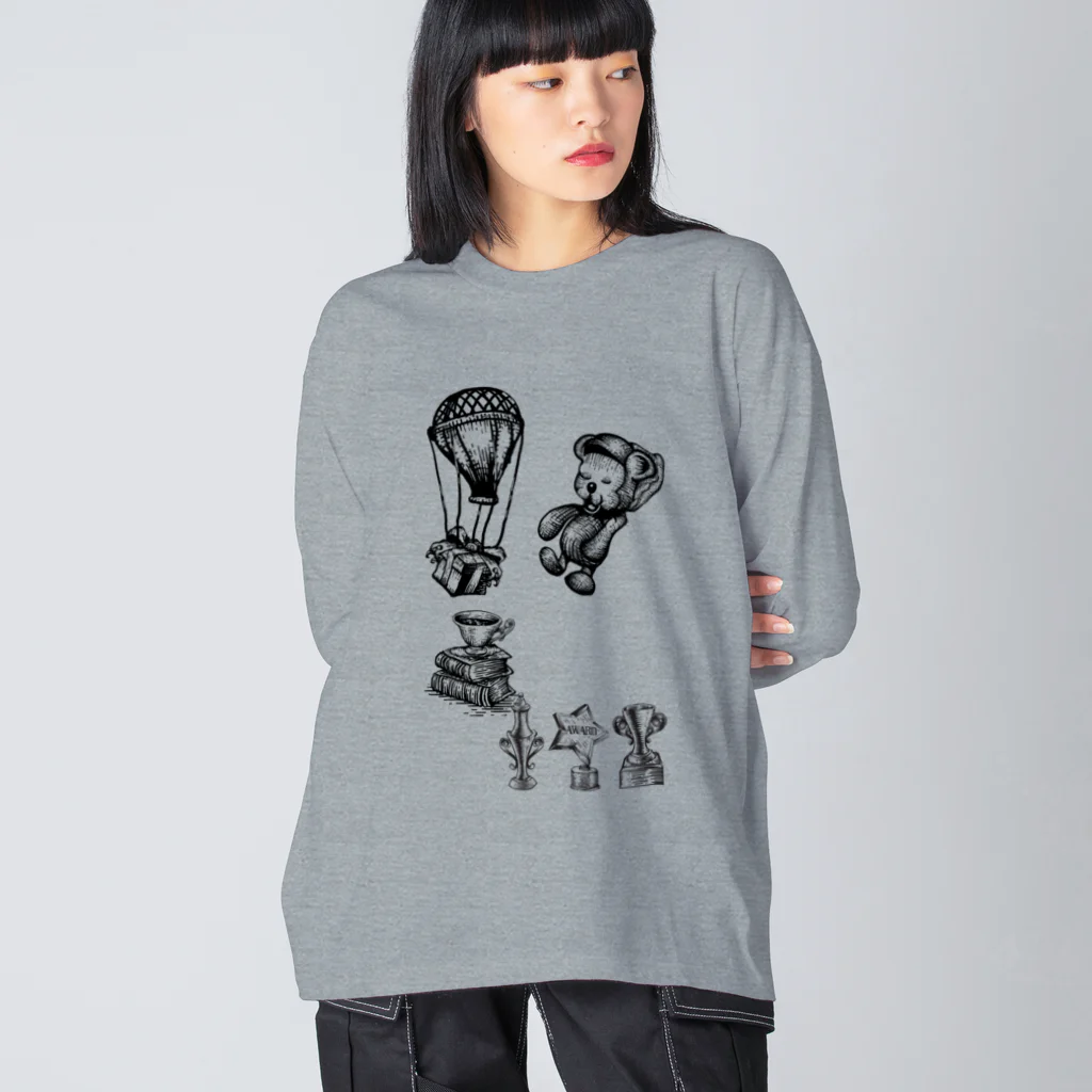 You_suzuriのヴィンテージイラストTシャツ Big Long Sleeve T-Shirt