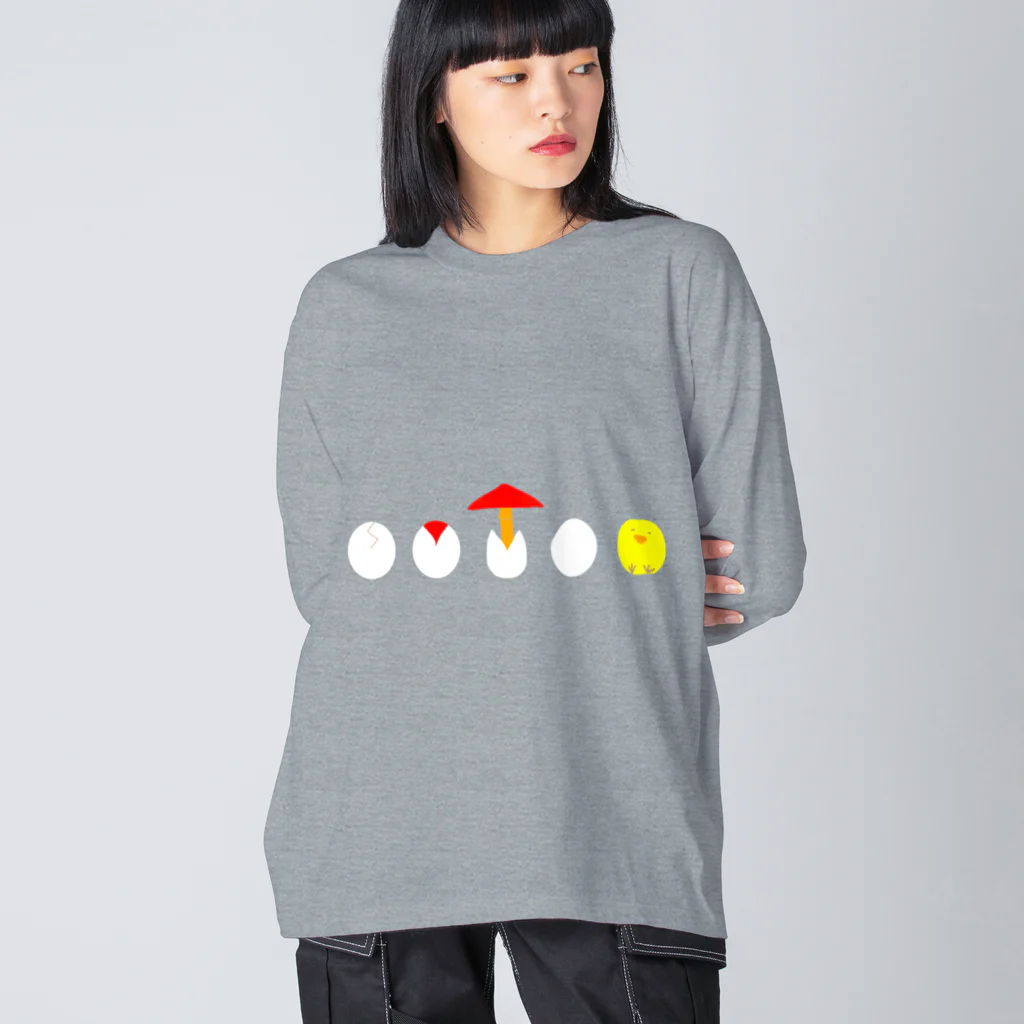 お白湯の脳内のタマゴタケとひよこ Big Long Sleeve T-Shirt