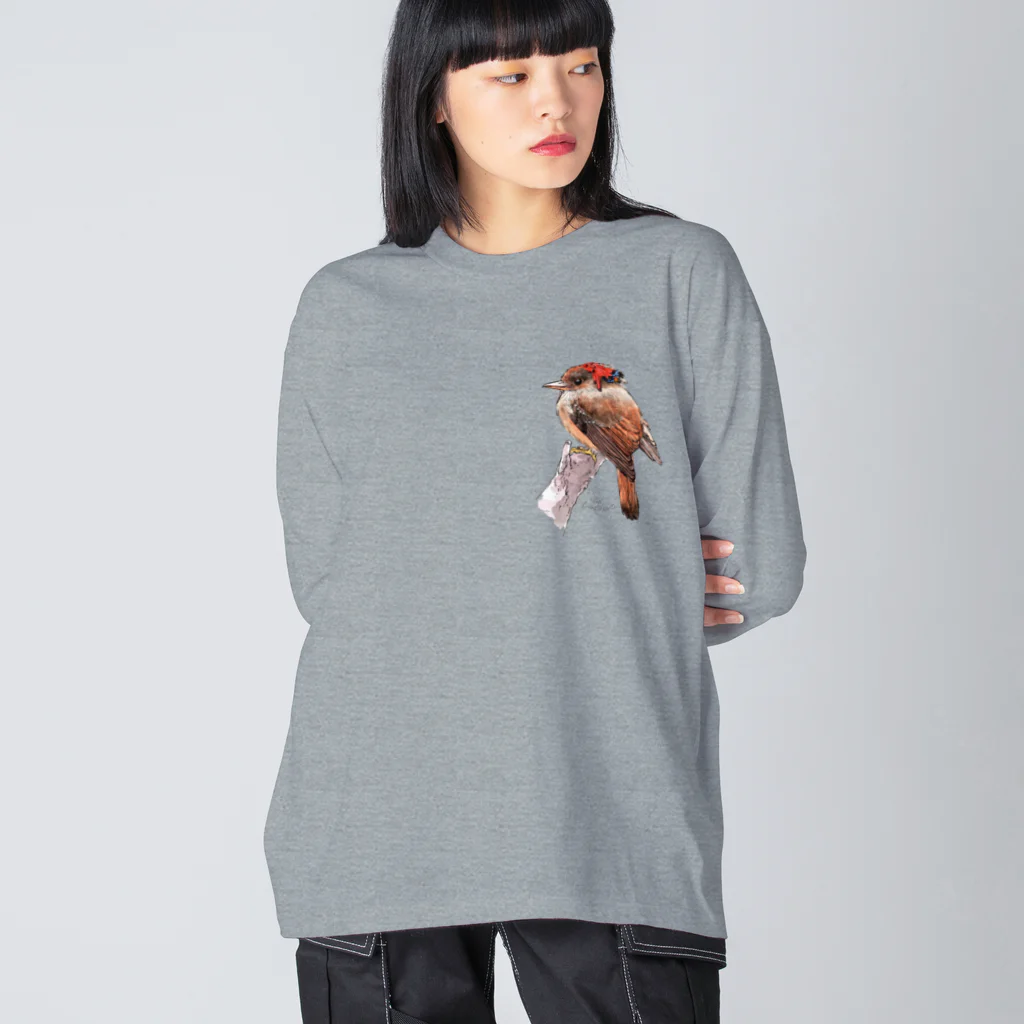 萩岩睦美のグッズショップの長そでビッグT　オウギタイランチョウ Big Long Sleeve T-Shirt