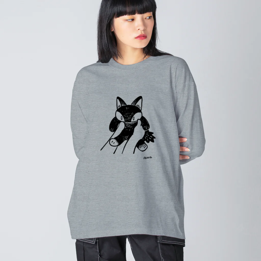 パワショップの抱き上げられしねこちゃん Big Long Sleeve T-Shirt