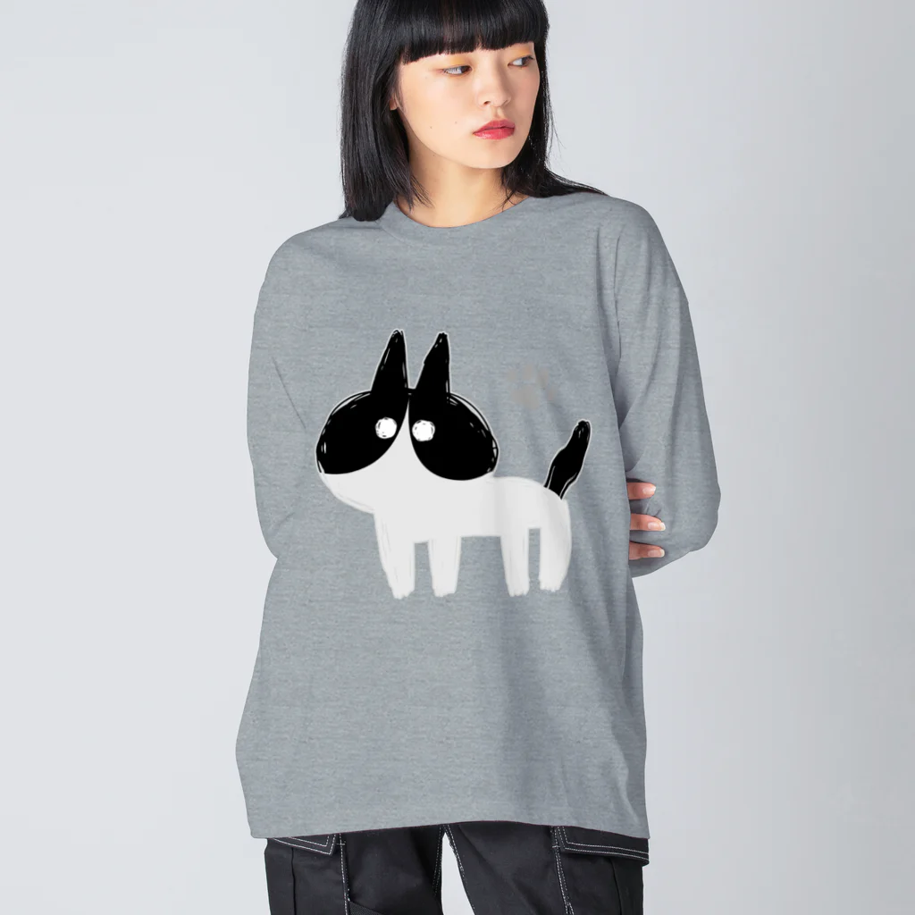 ツギハギ ニクの【GuchaNeko】黒白 Big Long Sleeve T-Shirt