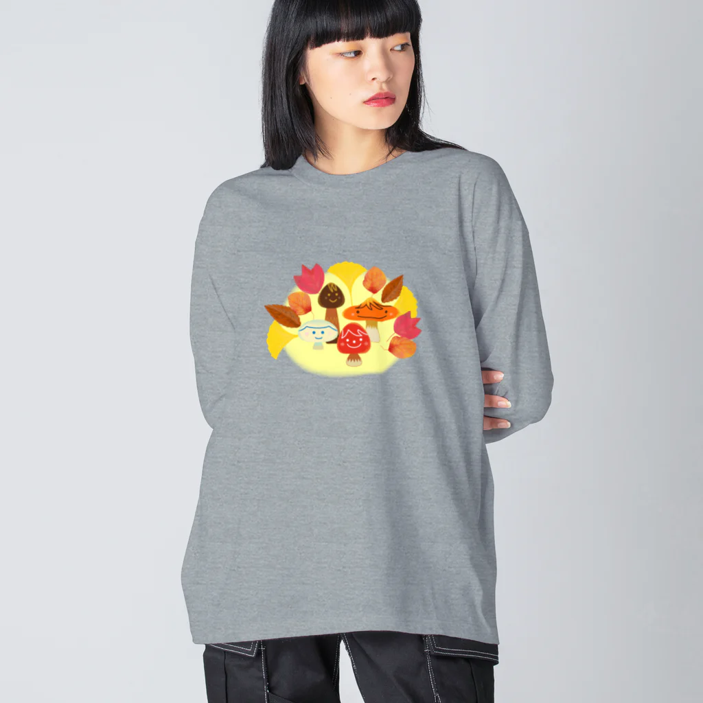 satoharuの木の葉の森のキノコたち Big Long Sleeve T-Shirt