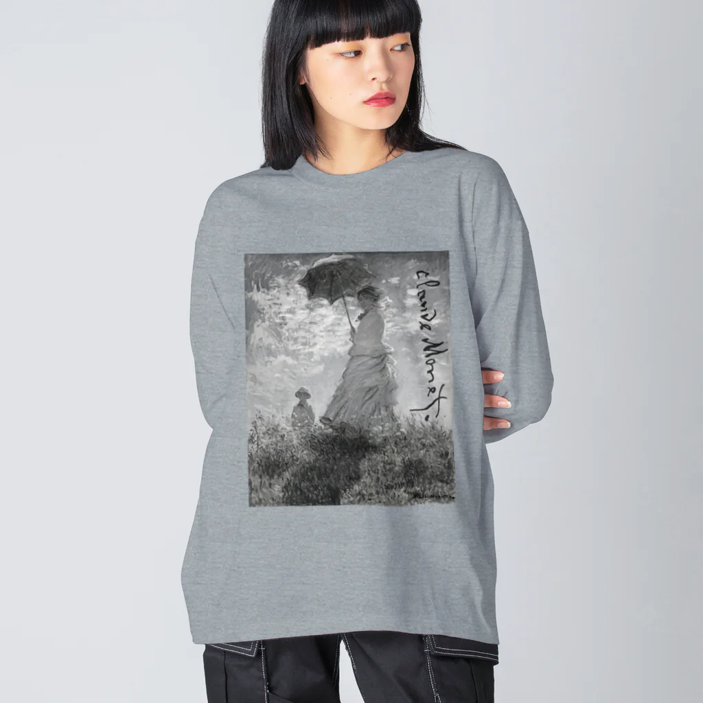 Takahashijunのモネ　散歩、日傘の女　モノトーン Big Long Sleeve T-Shirt