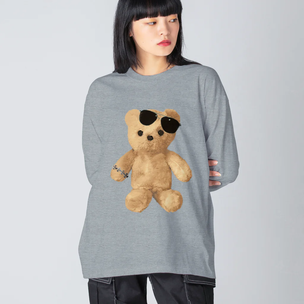 💜Salon de Lucia💜のTeddy with Glasses ビッグシルエットロングスリーブTシャツ