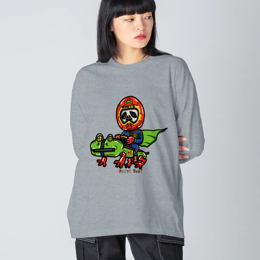 oekaki/ROUTE ONEのカエルライダー★まこちゃん Big Long Sleeve T-Shirt