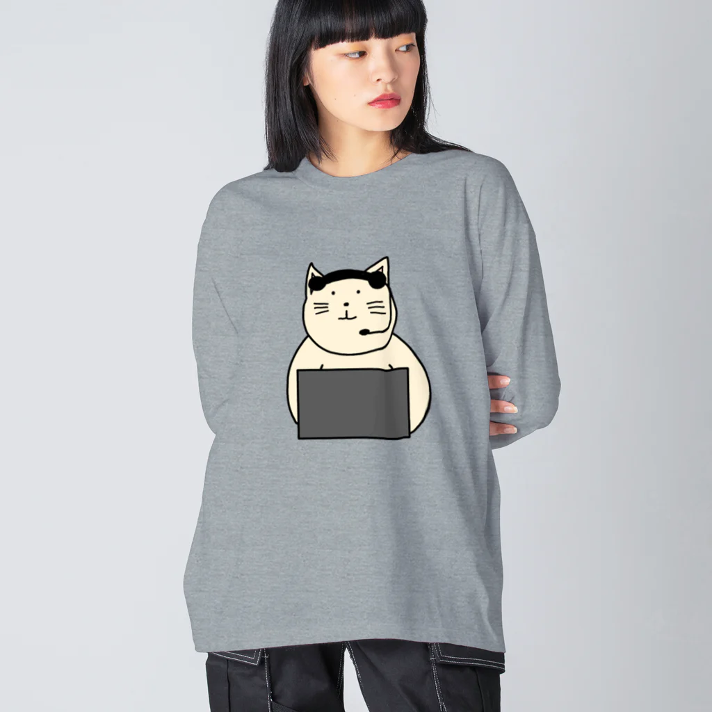 ＋Whimsyのコールセンターねこ Big Long Sleeve T-Shirt