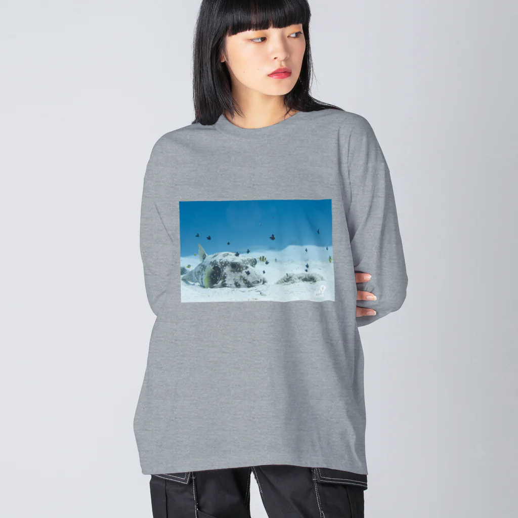 古見きゅう/ and 9 films オンラインショップ のうたた寝サザナミフグ Big Long Sleeve T-Shirt