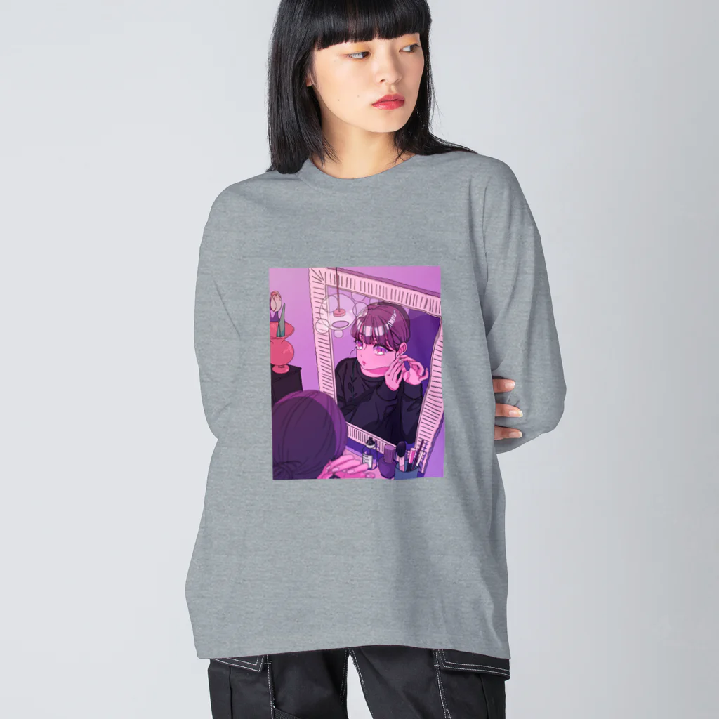 雛井ゆら┃Yura Hinaiのお気に入りのピアスつけて Big Long Sleeve T-Shirt