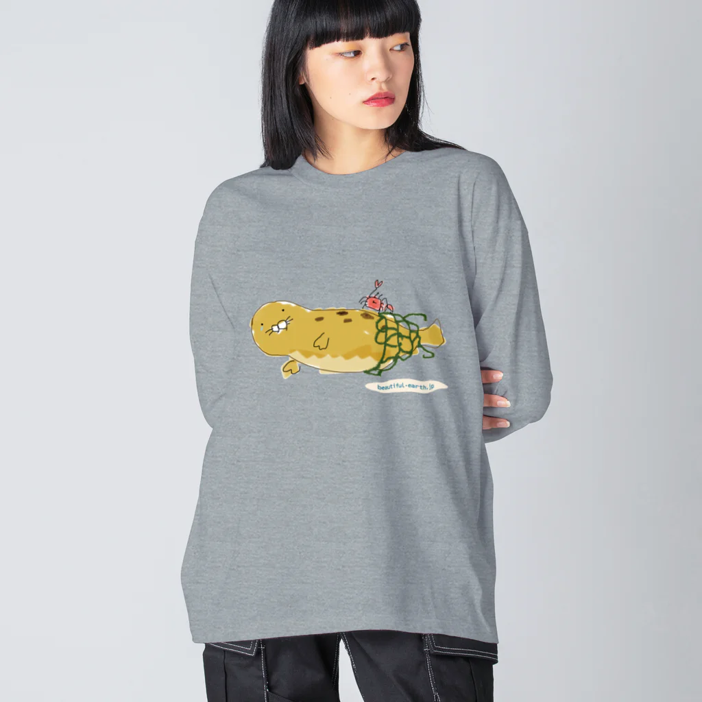 Beautiful Earthの海ごみに絡まるアザラシさん Big Long Sleeve T-Shirt