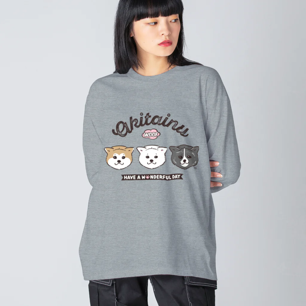 茉莉香｜Marikaの秋田犬ブラザーズ Big Long Sleeve T-Shirt