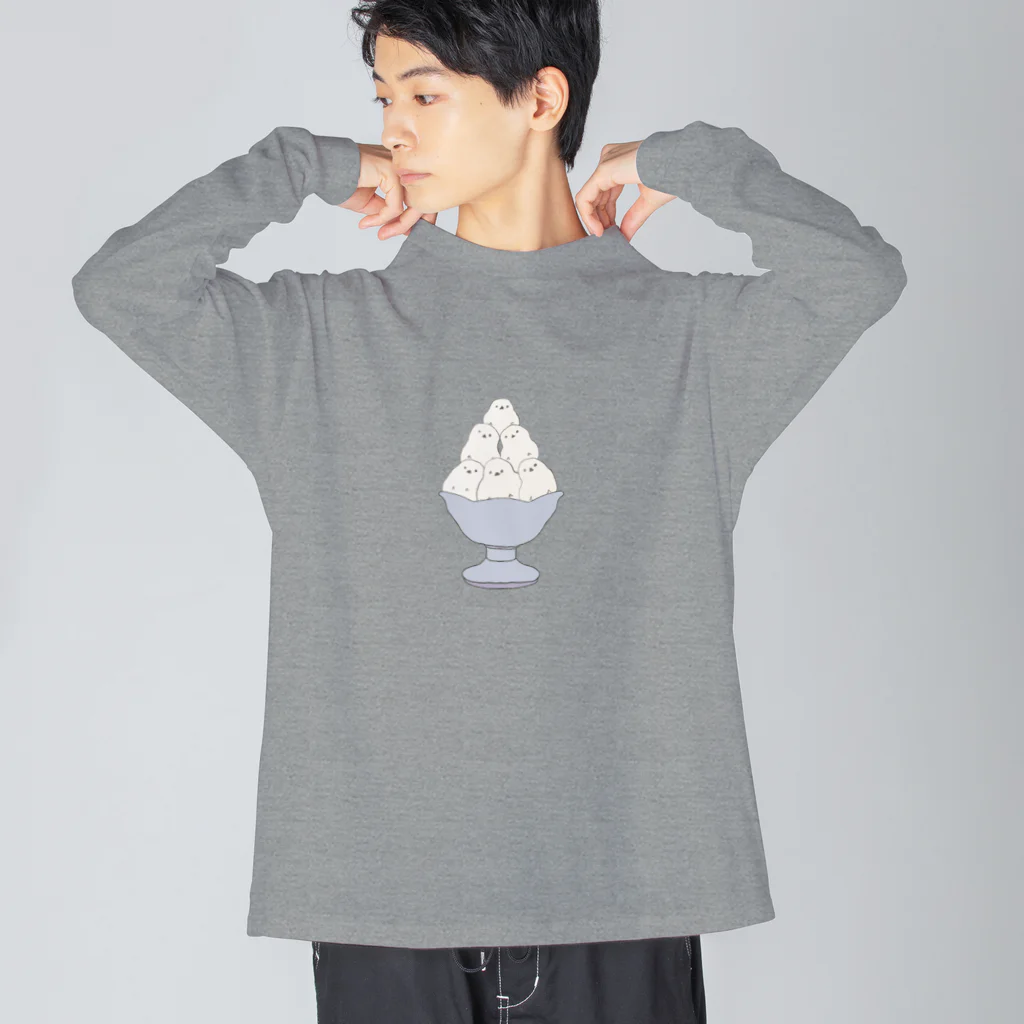 tamaccoのシマエナガかき氷 Big Long Sleeve T-Shirt