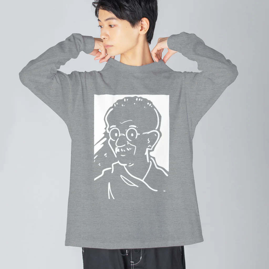 山形屋米店のマハトマ・ガンディー(Mahatma Gandhi) Big Long Sleeve T-Shirt