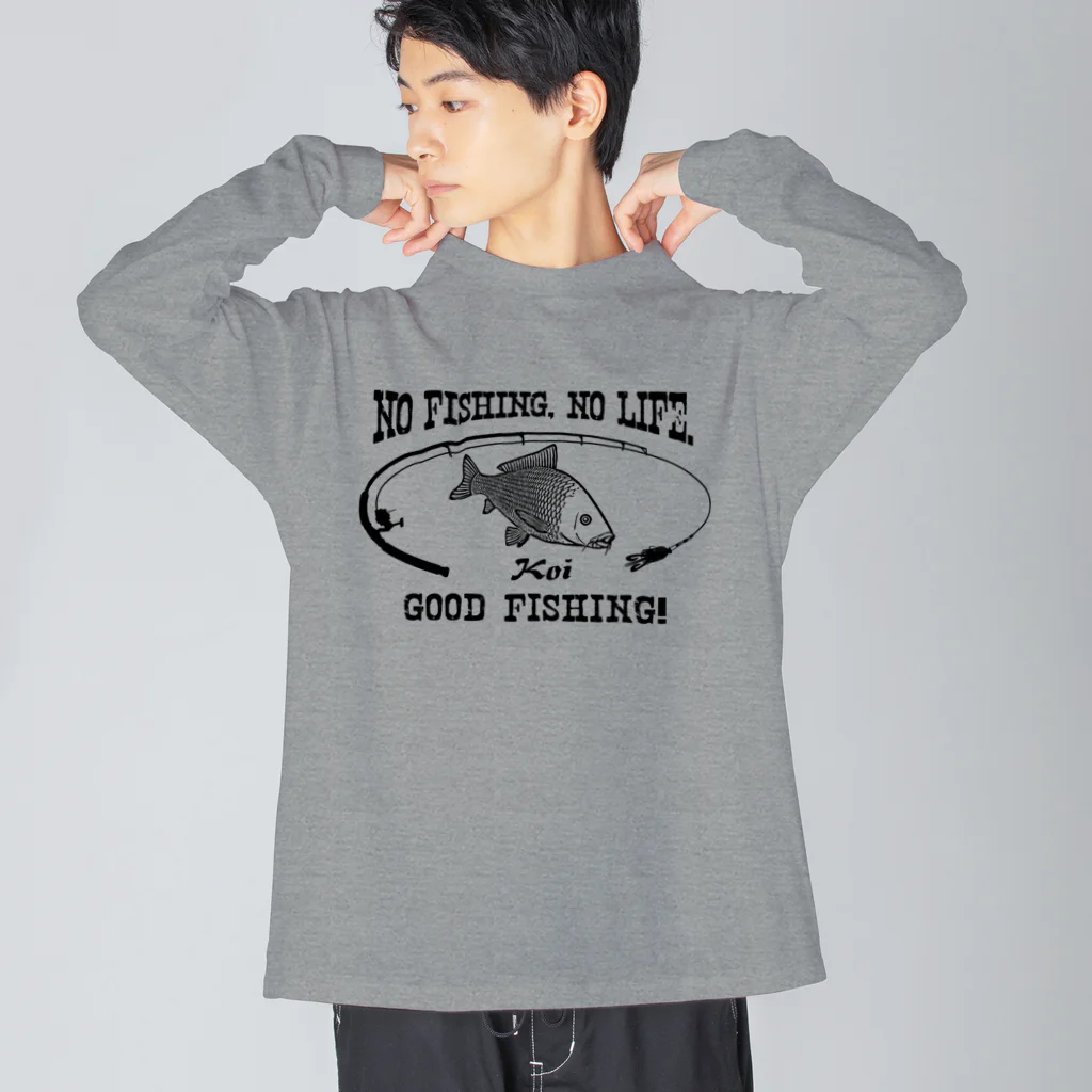 猫と釣り人のコイ_8K Big Long Sleeve T-Shirt