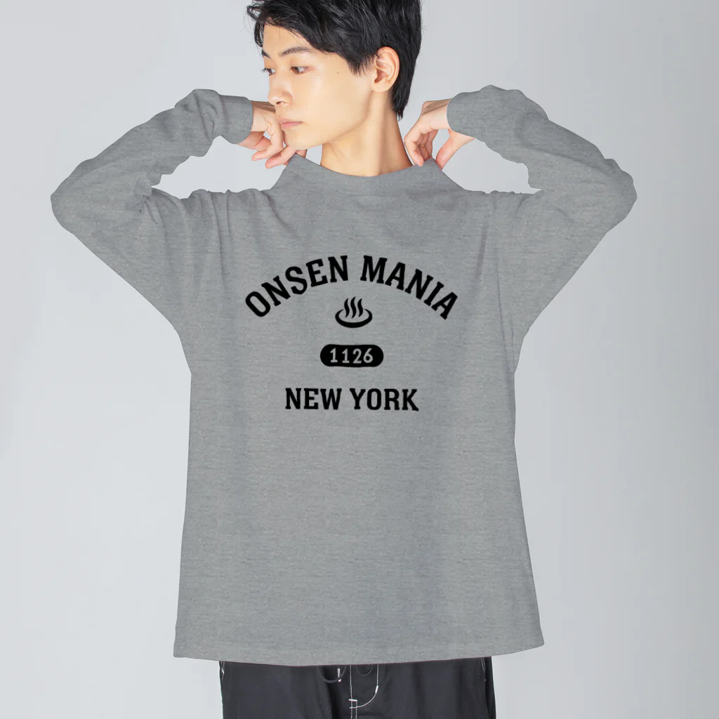 kg_shopのONSEN MANIA (ブラック) Big Long Sleeve T-Shirt