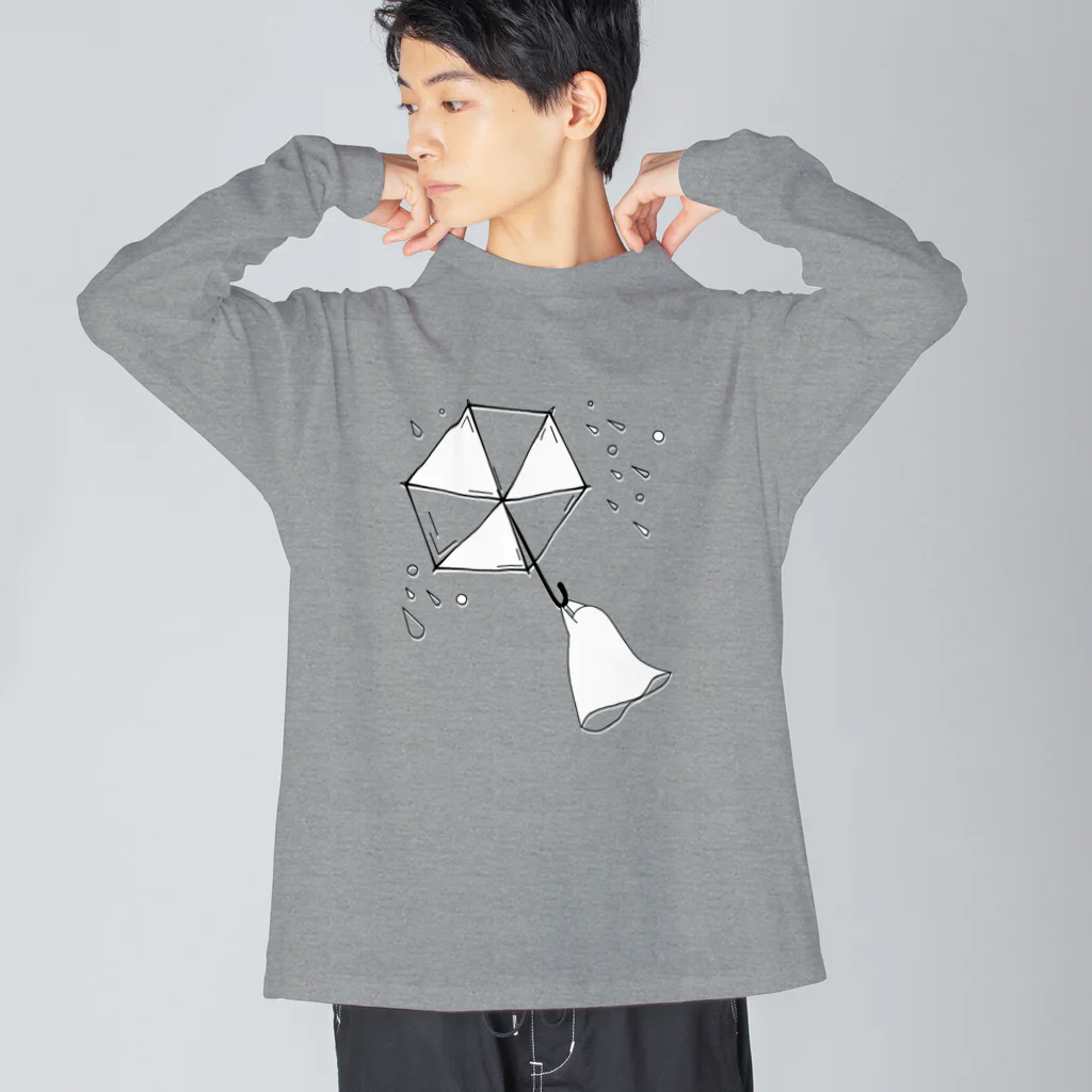 きのうの雑貨店の雨の日おばけちゃん Big Long Sleeve T-Shirt