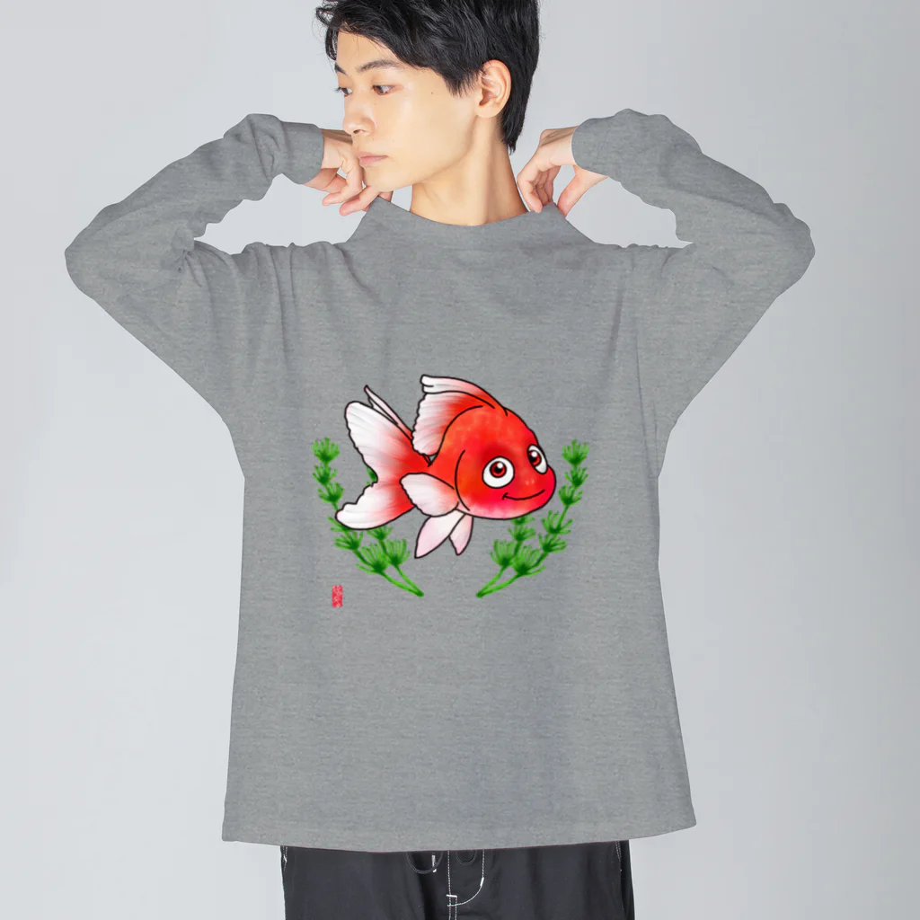 JapaneseArt Yui Shopの金魚ちゃん ビッグシルエットロングスリーブTシャツ