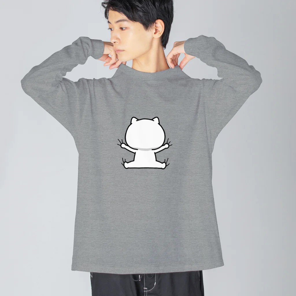 セイコウ スタンプのウザ～～い猫　へばりつく ビッグシルエットロングスリーブTシャツ