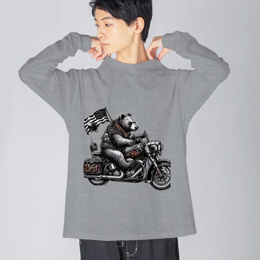 ブルーアイズのハーレーベア Big Long Sleeve T-Shirt