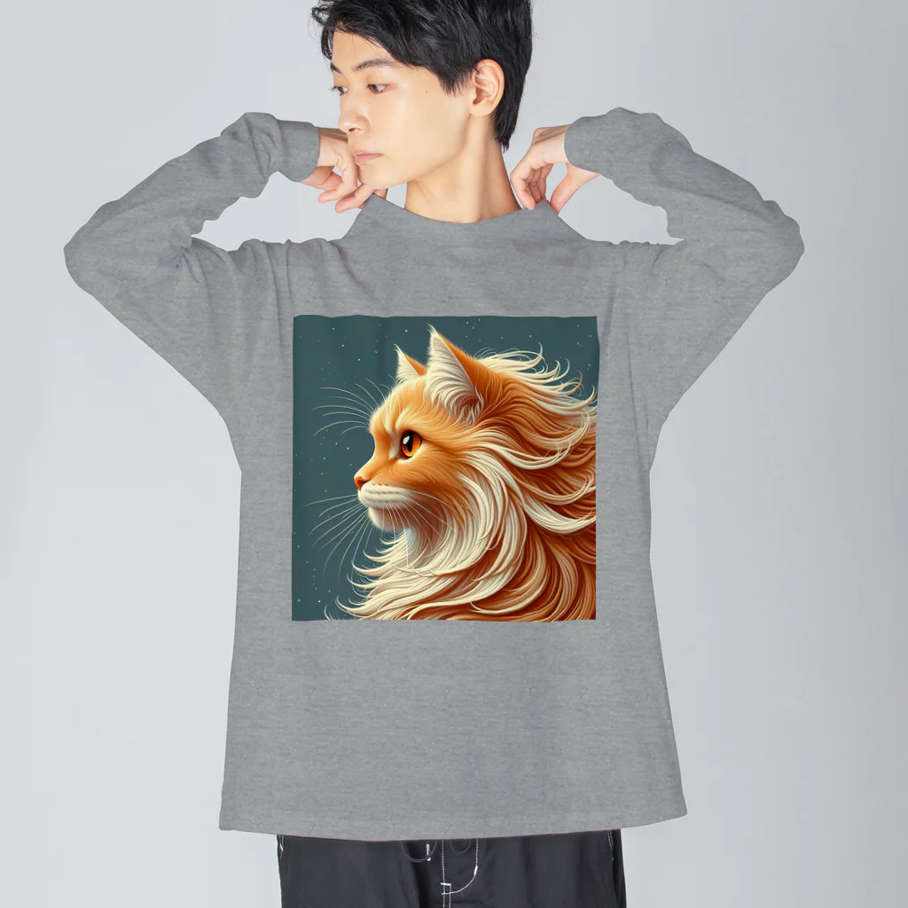 猫の世界の長毛猫ちゃんシリーズ1 Big Long Sleeve T-Shirt