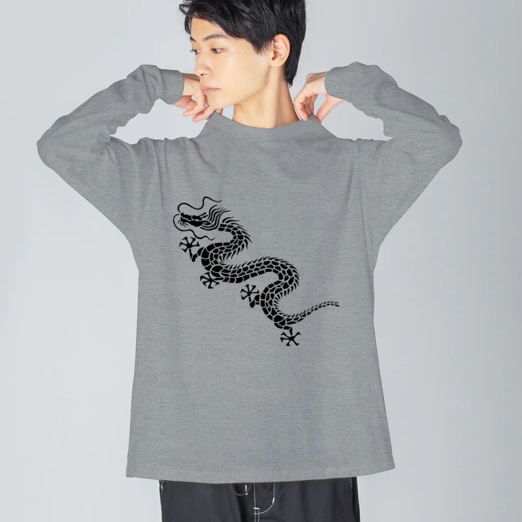 ツバメ堂の昇り龍（黒） Big Long Sleeve T-Shirt