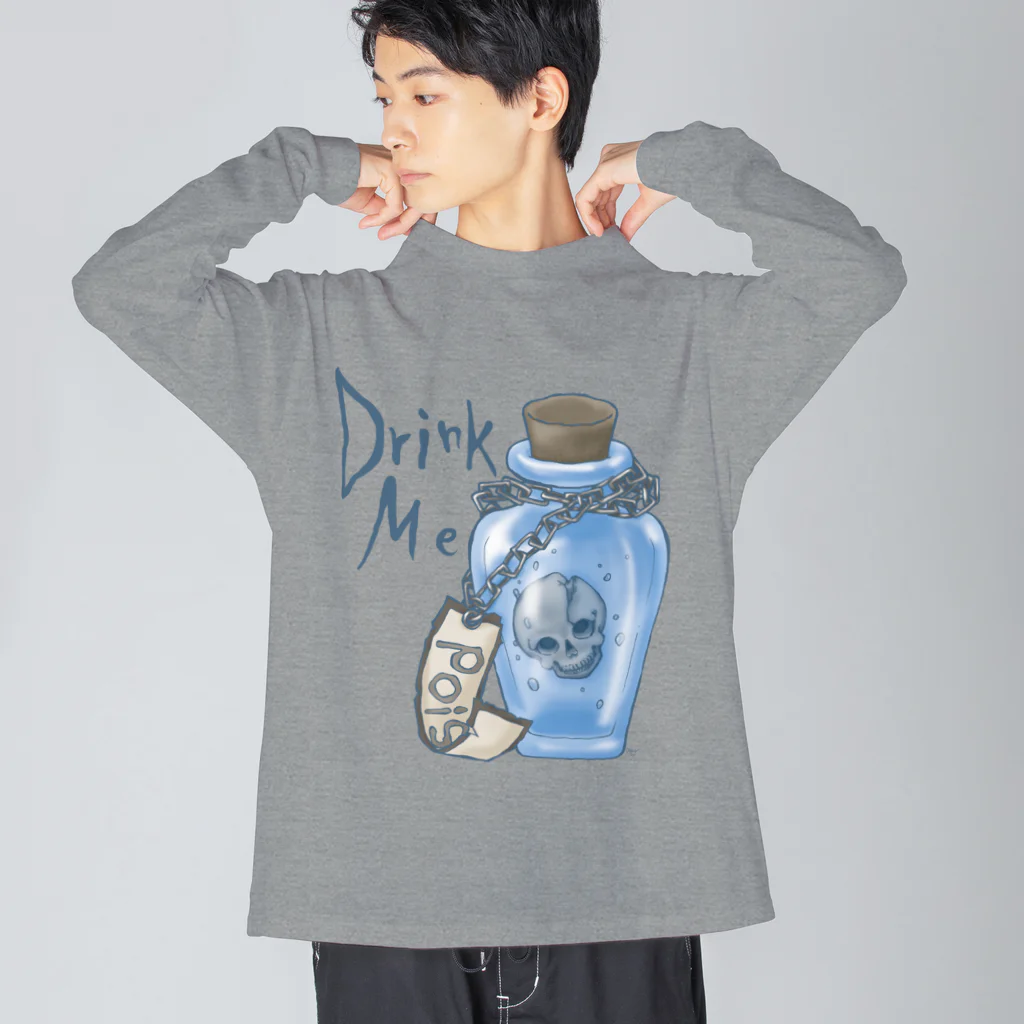 みあまゆあのDrinkMeスカル ビッグシルエットロングスリーブTシャツ