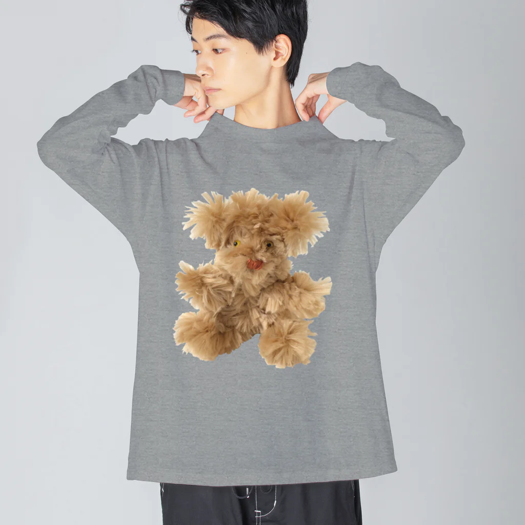 maked bear iidaの手づくりクマ　ベージュ ビッグシルエットロングスリーブTシャツ