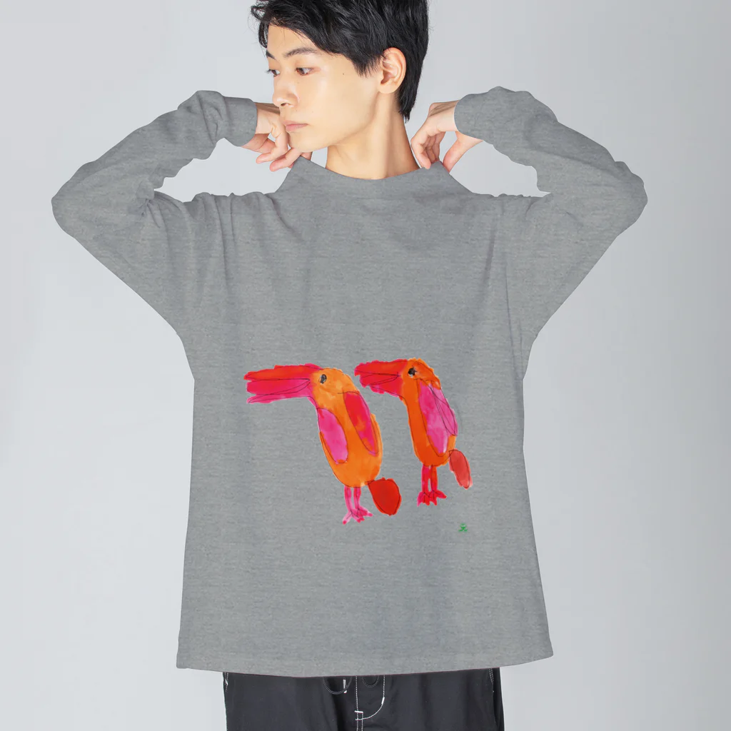 天才アートKYOTOの天才アートKYOTO 長村駿_1 アカショウビン Big Long Sleeve T-Shirt