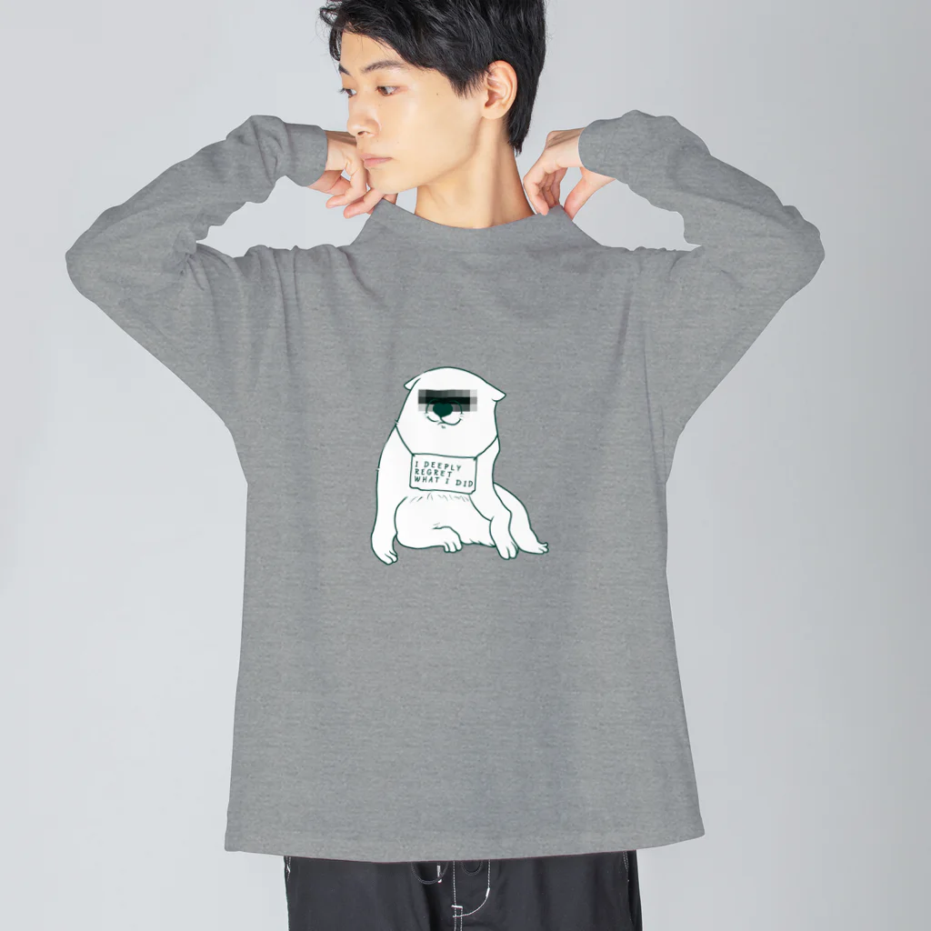 mugioのあの犬/反省(C) ビッグシルエットロングスリーブTシャツ