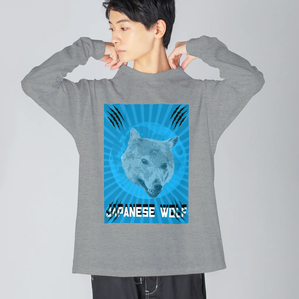 Danke Shoot Coffeeの🐺Japanese Wolf 🐺 Big Long Sleeve T-Shirt