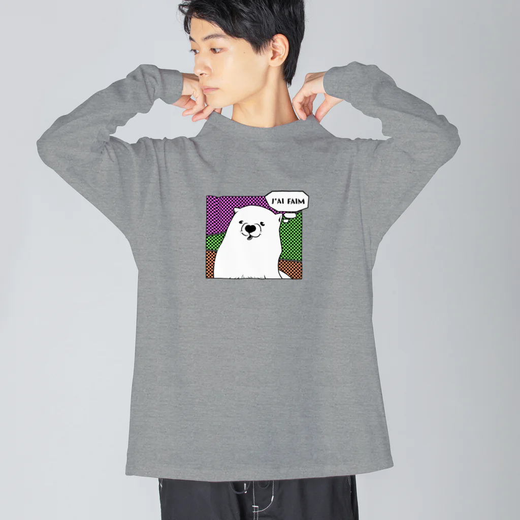 mugioのあの犬/空腹 ビッグシルエットロングスリーブTシャツ