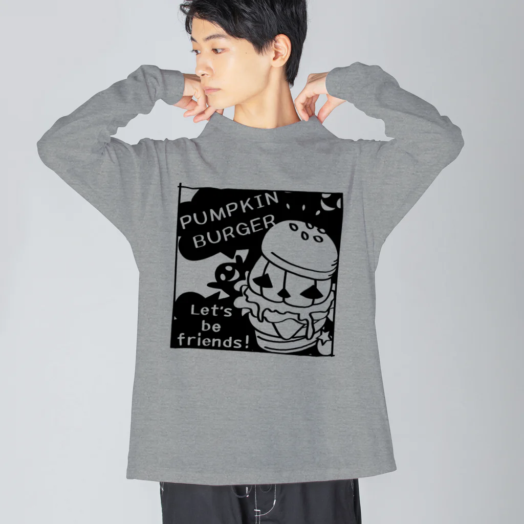 イラスト MONYAAT のGz かぼちゃバーガーＤ ビッグシルエットロングスリーブTシャツ