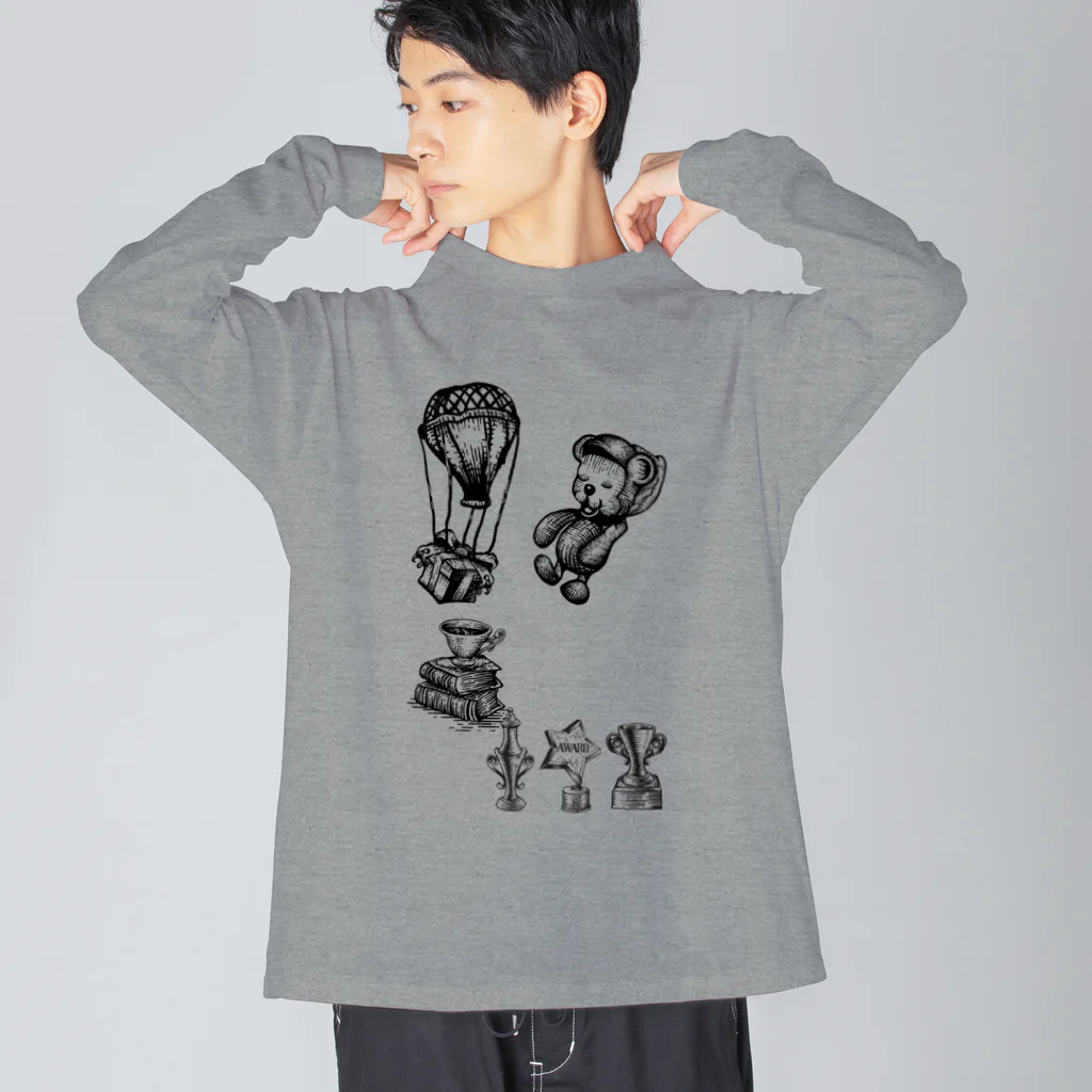 You_suzuriのヴィンテージイラストTシャツ Big Long Sleeve T-Shirt