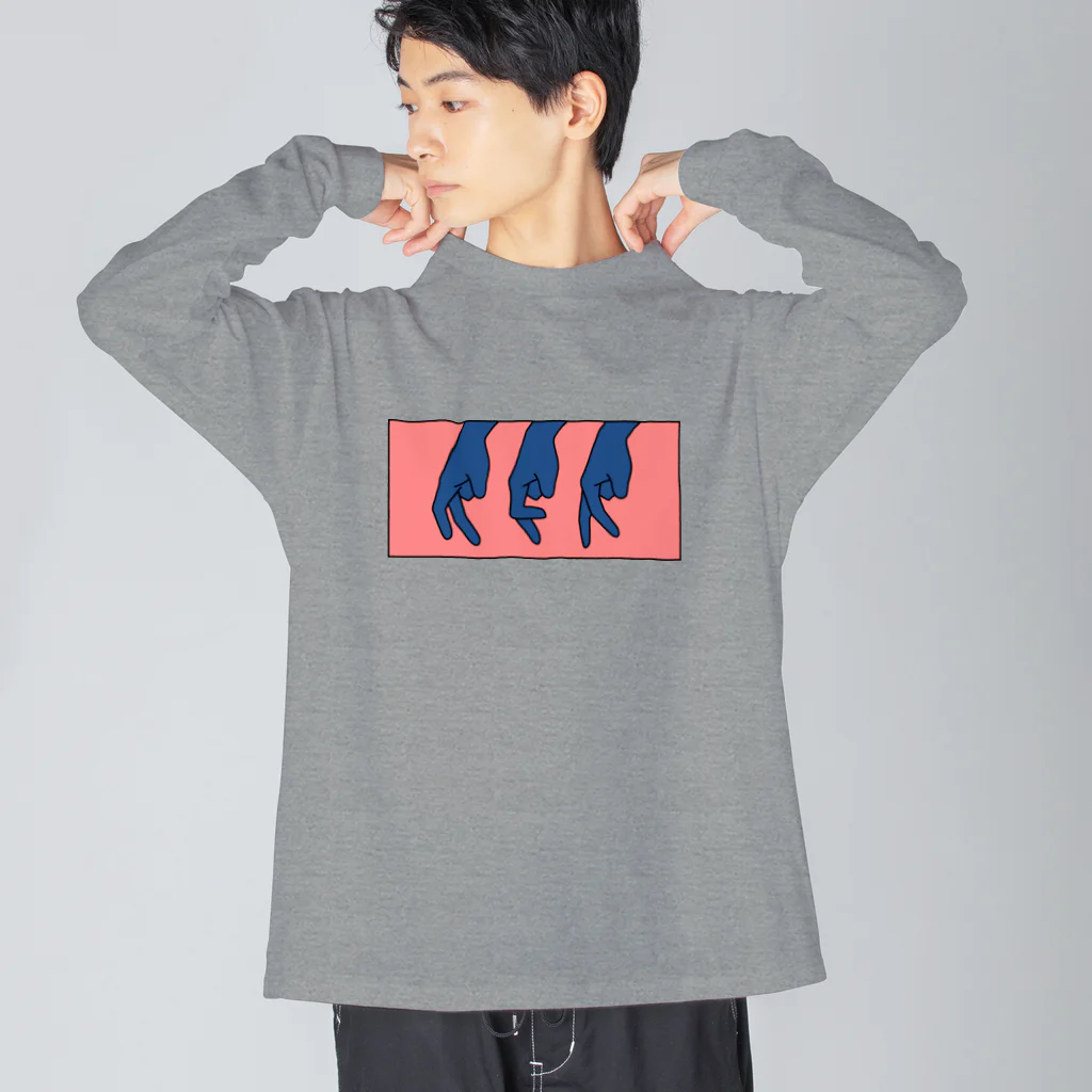 鮫島のfinger walk Big Long Sleeve T-Shirt