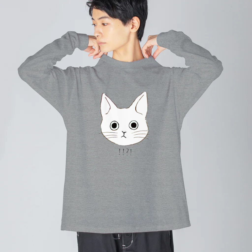 MoFのねここ　surprised ビッグシルエットロングスリーブTシャツ