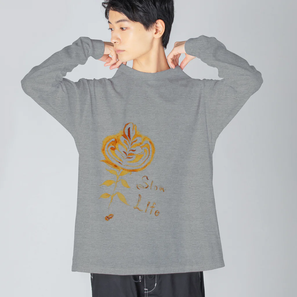 妖怪バリスタのslow life Big Long Sleeve T-Shirt