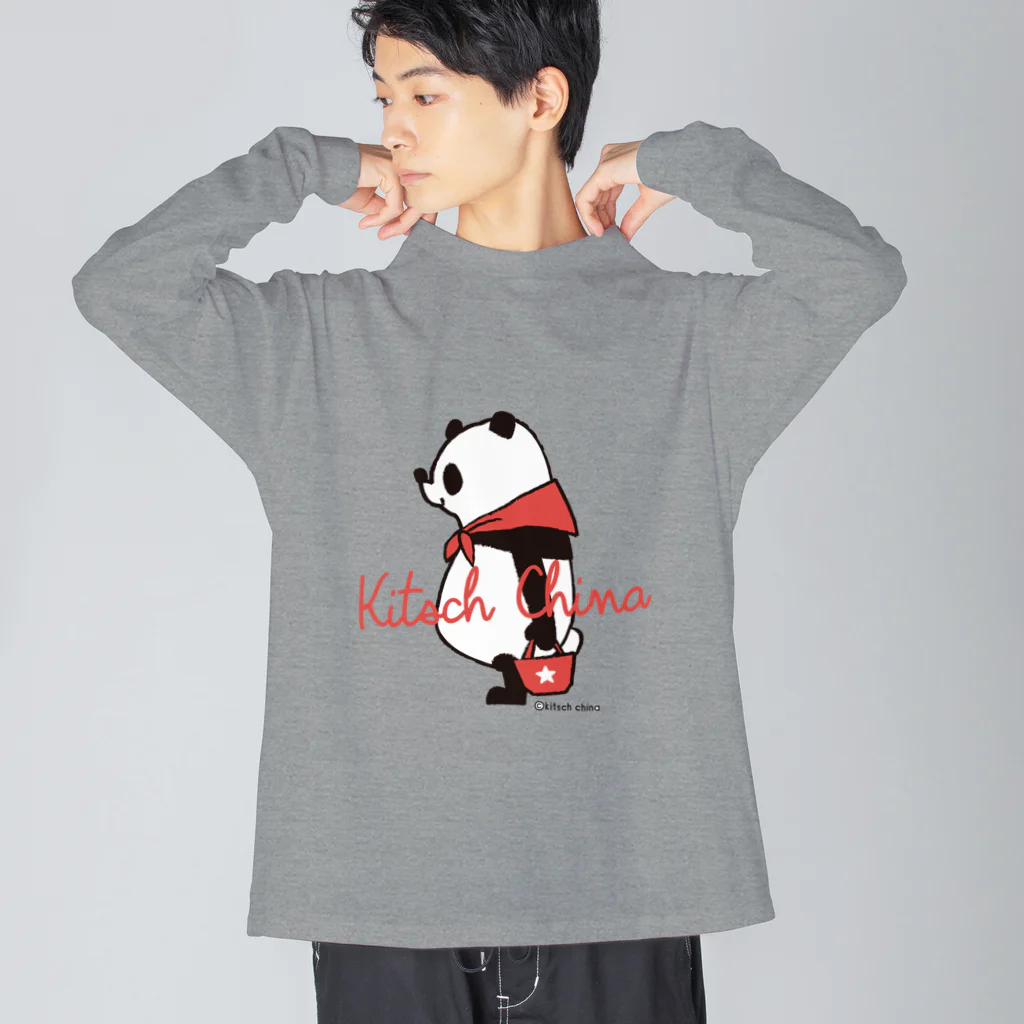 キッチュの赤スカーフパンダ Big Long Sleeve T-Shirt