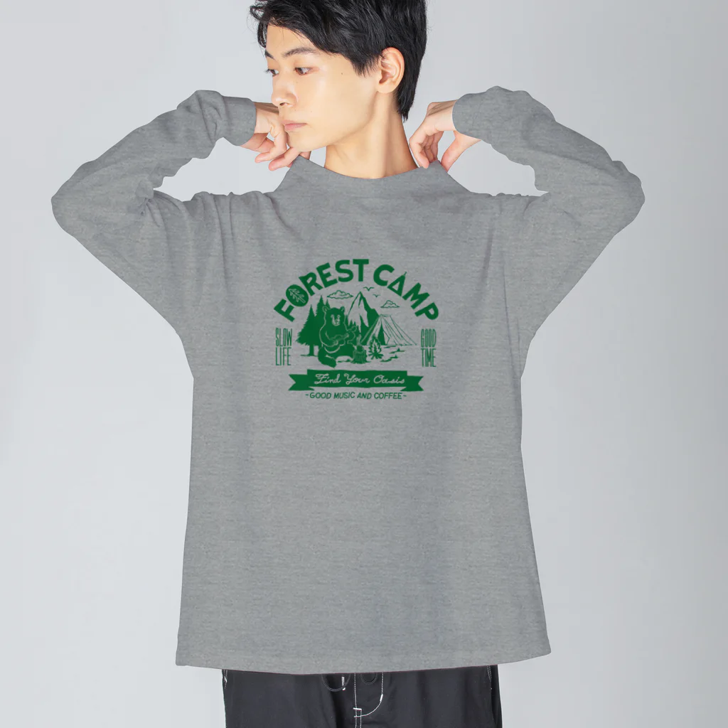 Good Music and Coffee.のFOREST CAMP - GRN Big Long Sleeve T-Shirt