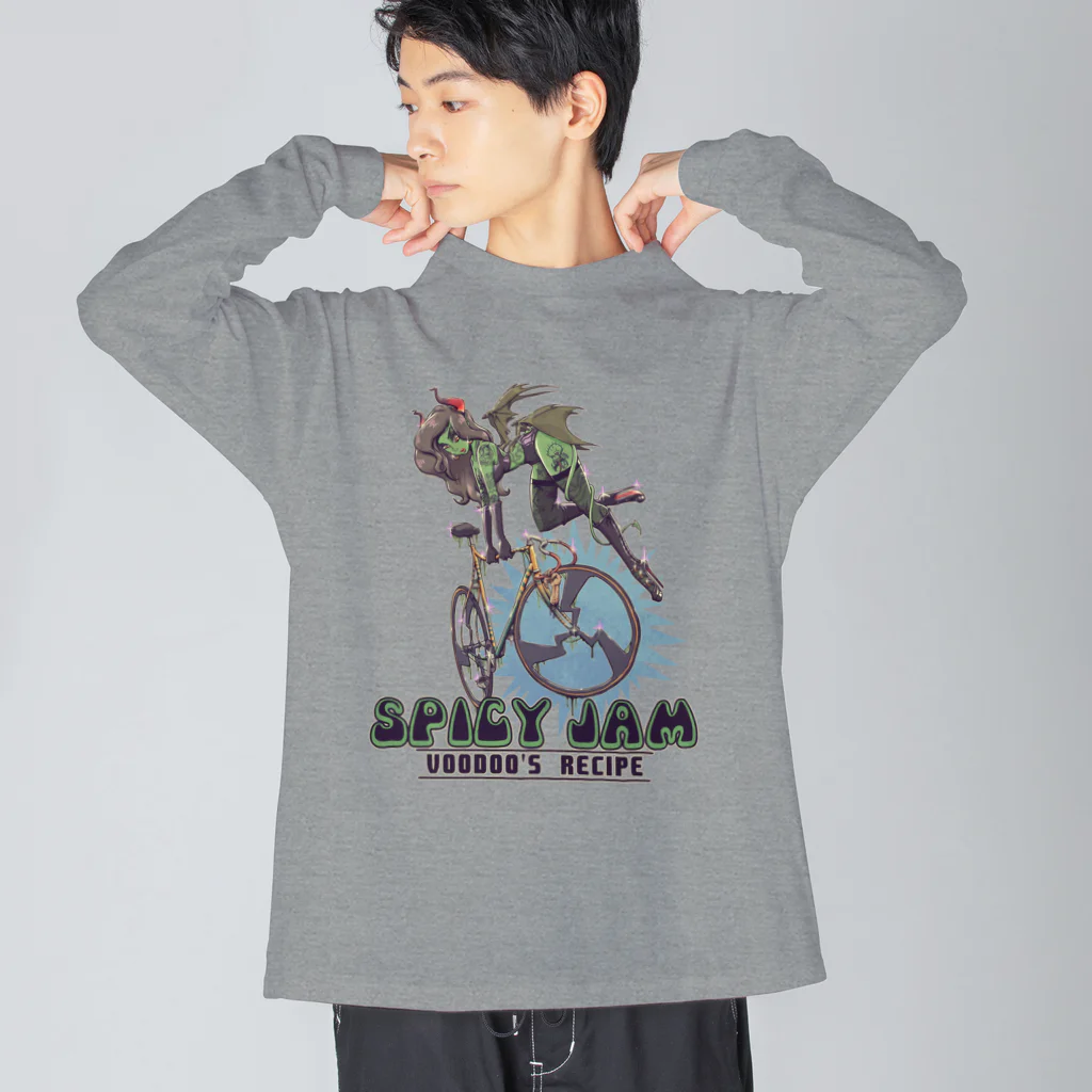 nidan-illustrationの"SPICY JAM" (green) ビッグシルエットロングスリーブTシャツ