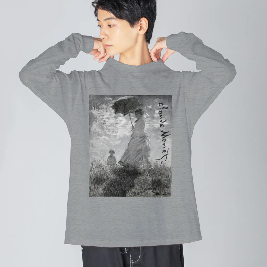 Takahashijunのモネ　散歩、日傘の女　モノトーン Big Long Sleeve T-Shirt