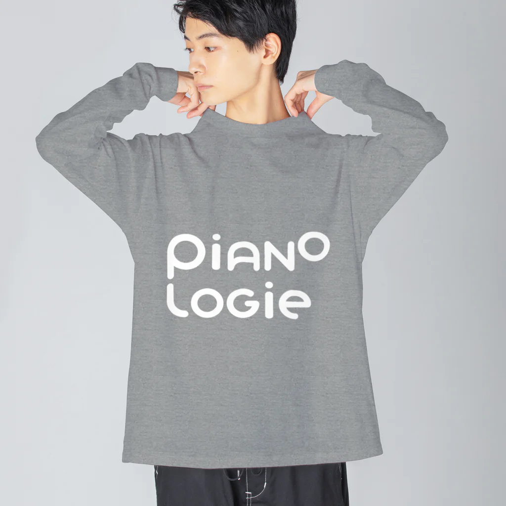 PIANOLOGIEのピアノロジーロゴ ホワイト Big Long Sleeve T-Shirt