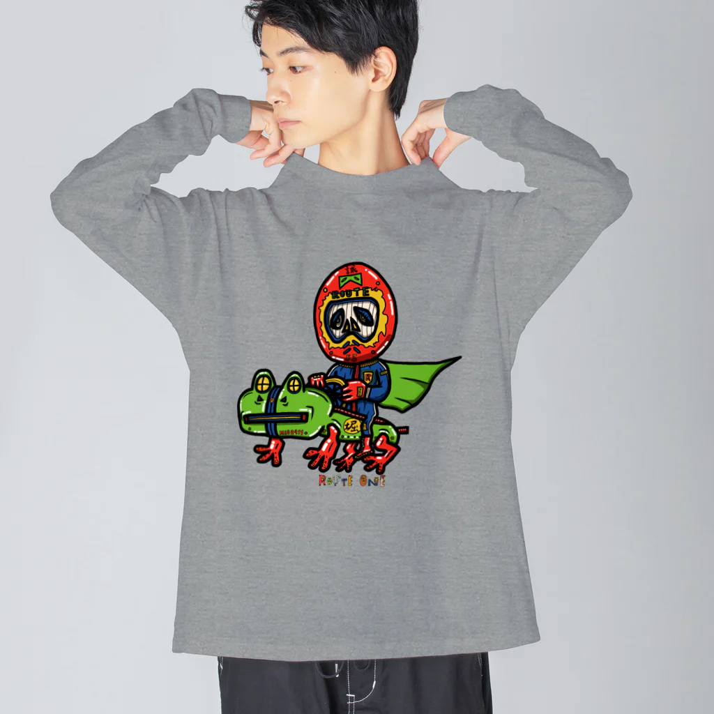 oekaki/ROUTE ONEのカエルライダー★まこちゃん Big Long Sleeve T-Shirt