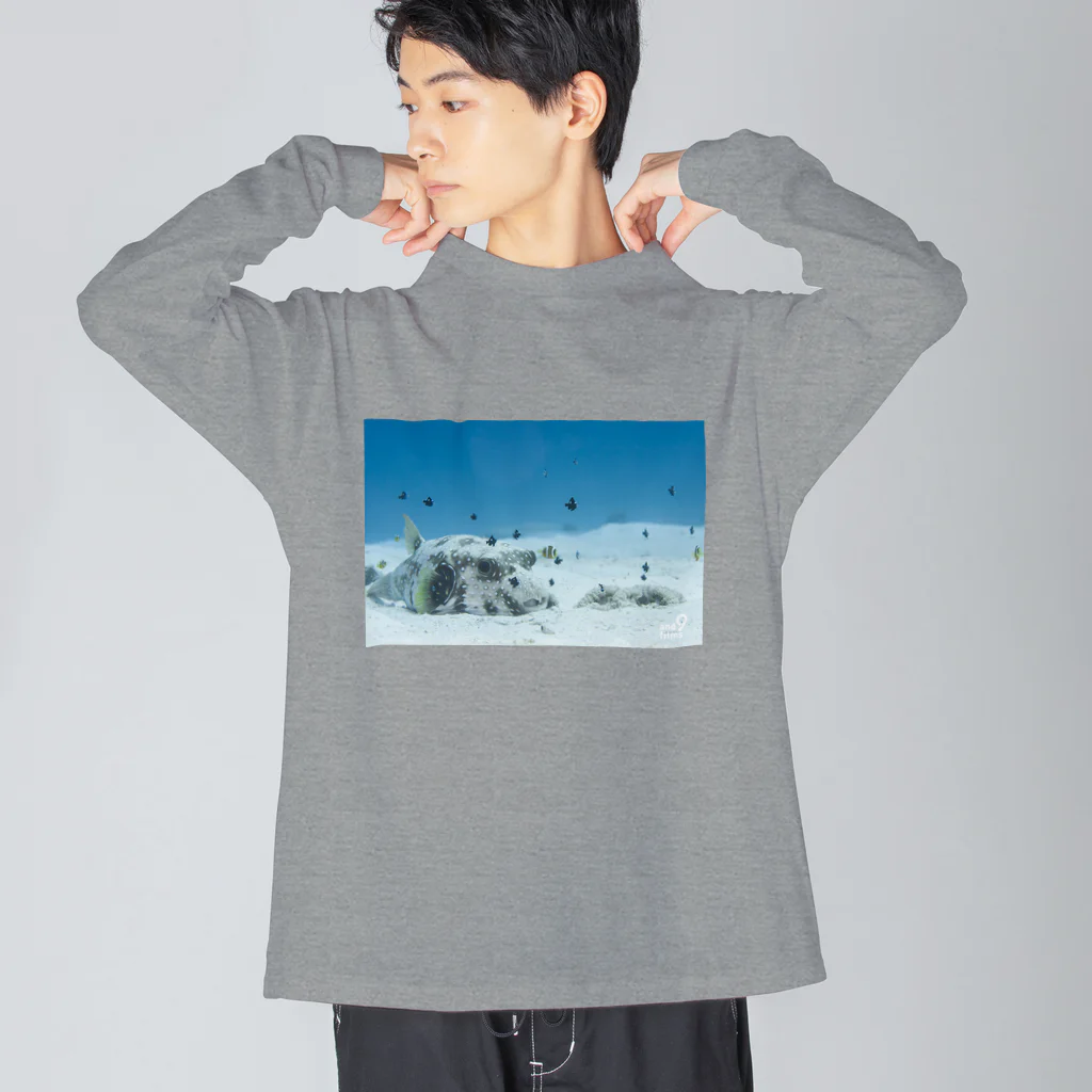 古見きゅう/ and 9 films オンラインショップ のうたた寝サザナミフグ Big Long Sleeve T-Shirt