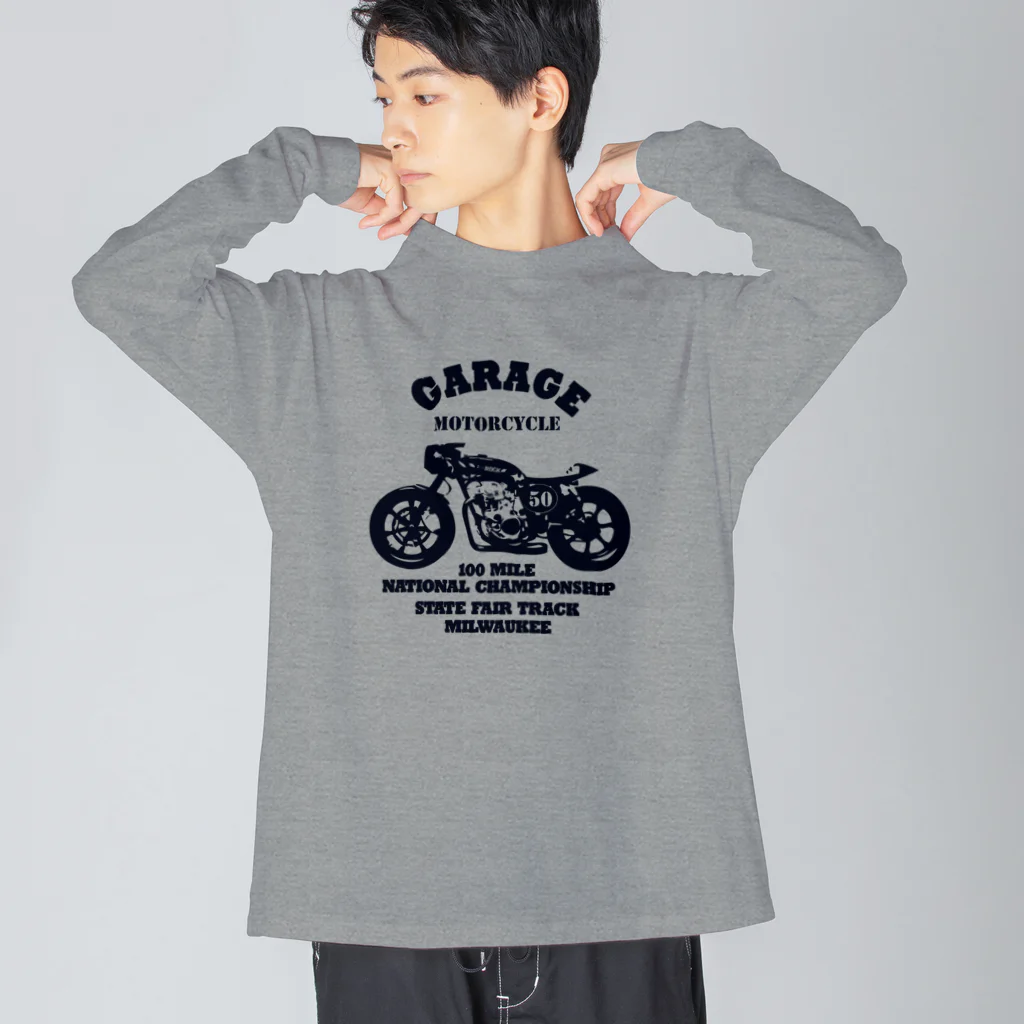 キッズモード某の武骨なバイクデザイン ビッグシルエットロングスリーブTシャツ