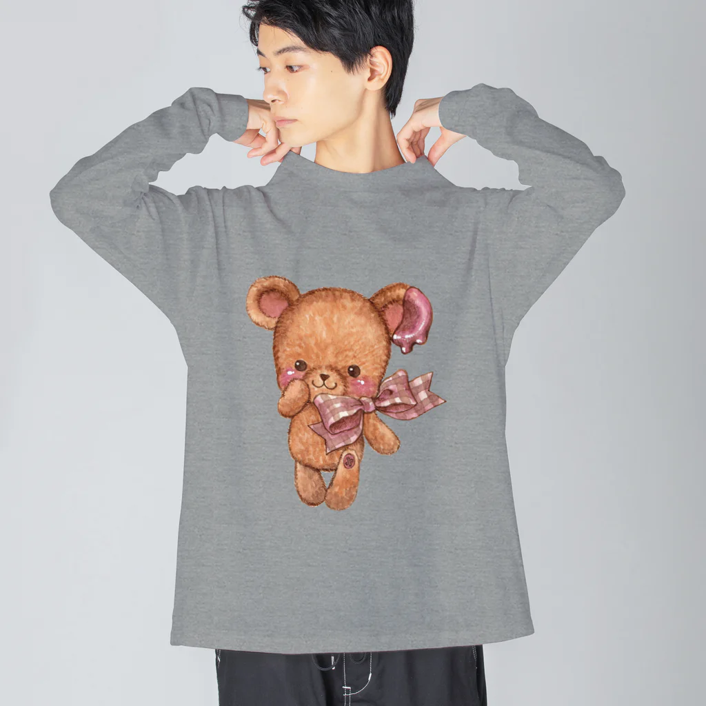 Atelier cinnamonのベアーズコレクション／チョコレート Big Long Sleeve T-Shirt