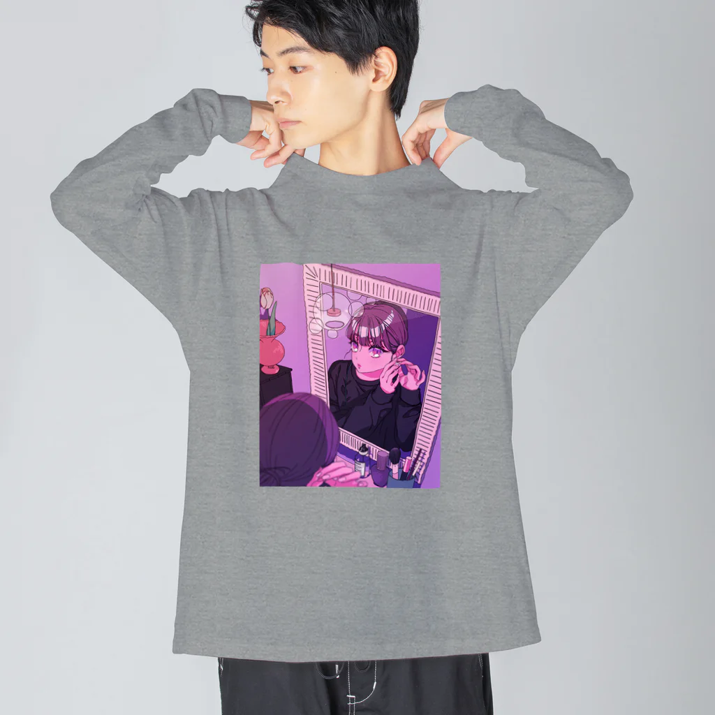 雛井ゆら┃Yura Hinaiのお気に入りのピアスつけて Big Long Sleeve T-Shirt