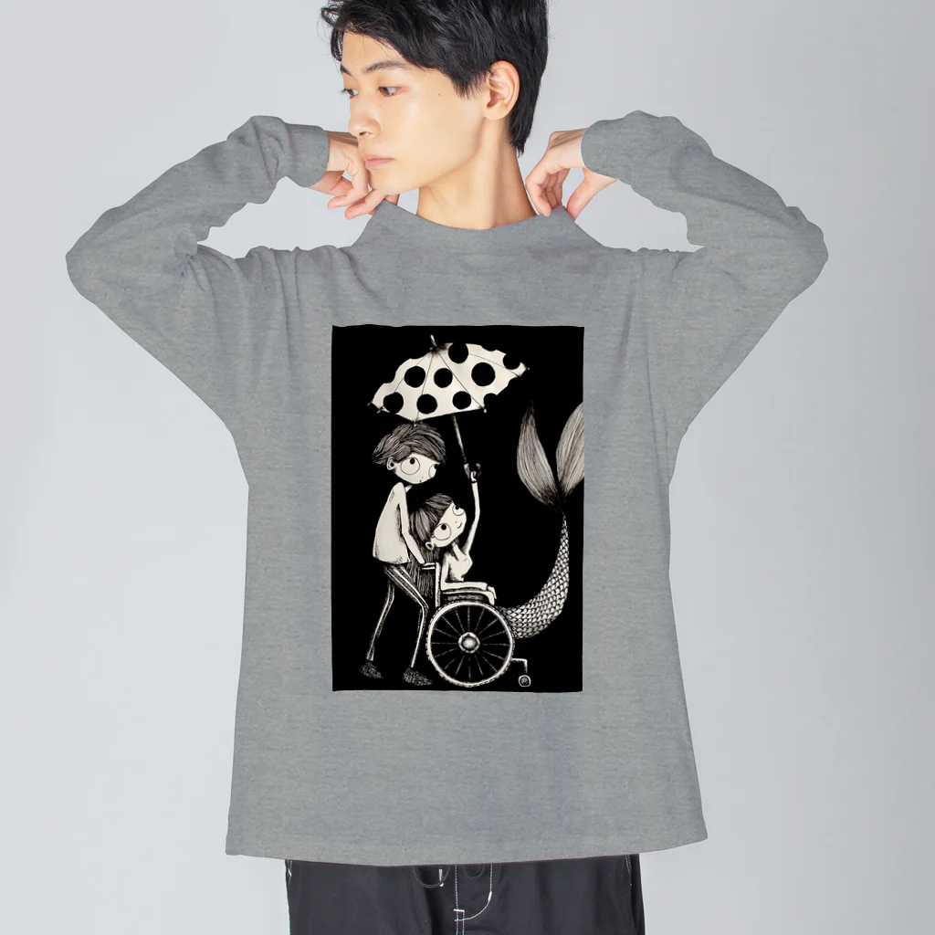 mermaidの雨の日の人魚 Big Long Sleeve T-Shirt